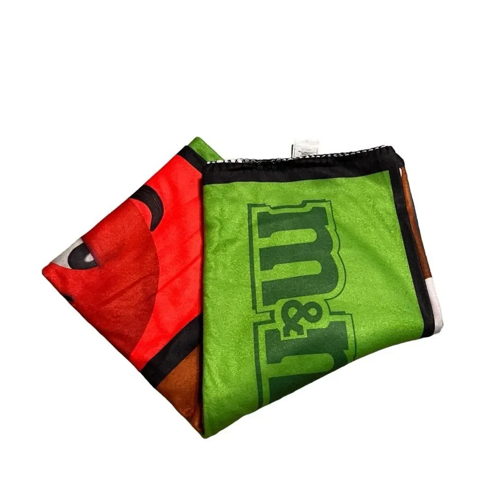 M&Ms Fleece Throw Blanket 62X48 Soft Thin Chocolate Candy Color Block